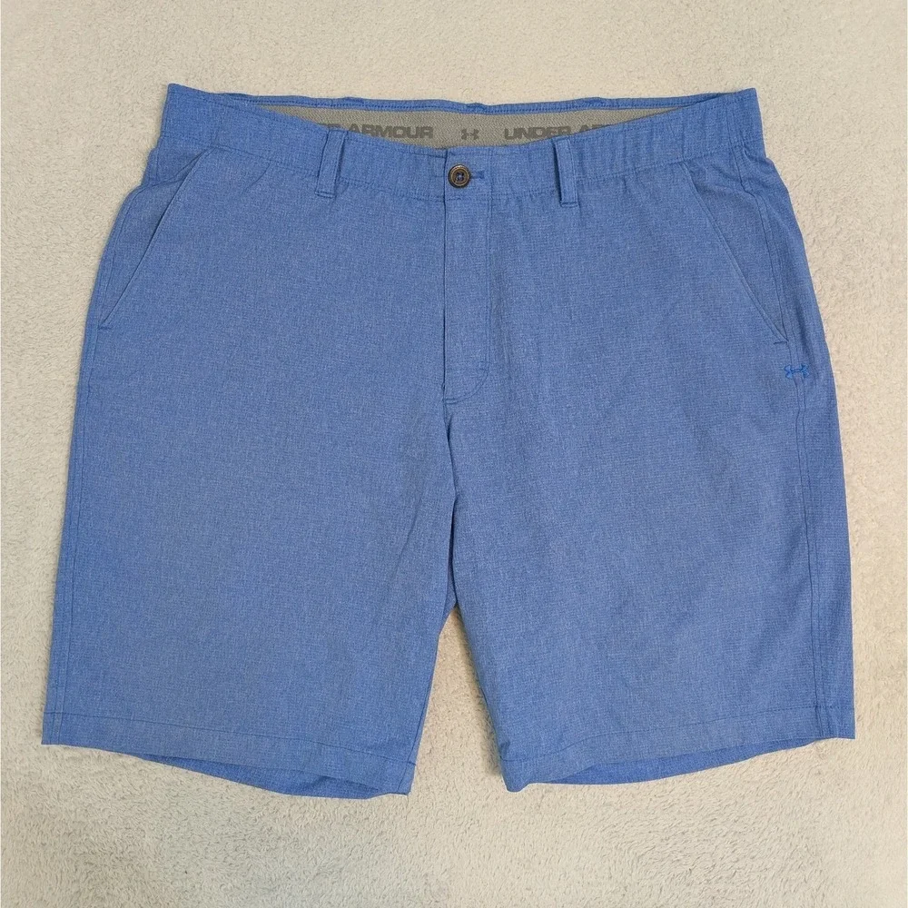 Men's 40x10 Under Armour Match Play Golf Shorts Ultra Blue Grip Waist‎ Stretch